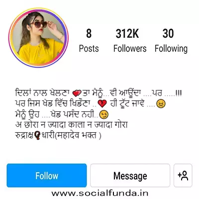 Punjabi Bio For Instagram For Girls Attitude